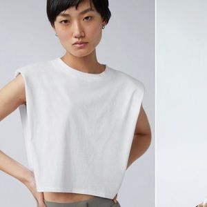 Aritzia Shoulder Pad Cropped T-Shirt